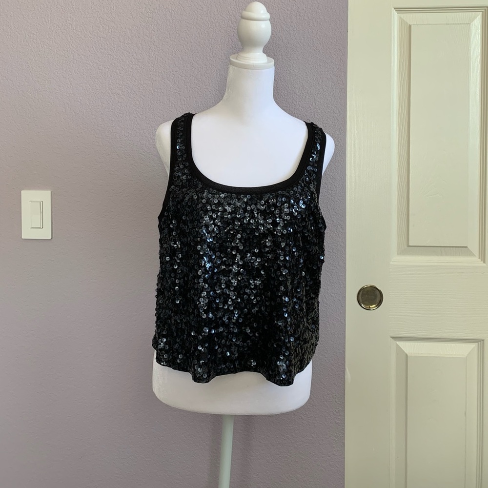 Express Black Sequin Tank